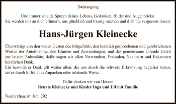 Todesanzeige von Hans-Jürgen Kleinecke von UEL