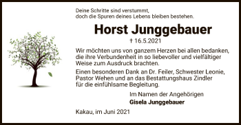 Todesanzeige von Horst Junggebauer von UEL