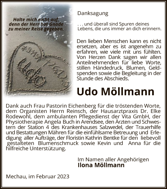 Todesanzeige von Udo Möllmann von UEL