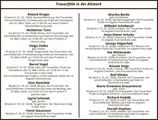 Todesanzeige von Trauerfälle  von UEL