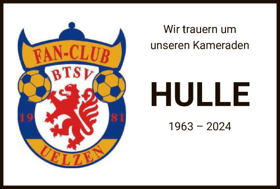 Todesanzeige von Hulle  von UEL
