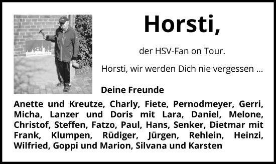 Todesanzeige von Horsti  von UEL