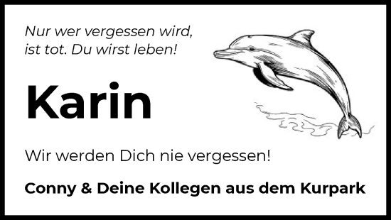Todesanzeige von Karin  von UEL