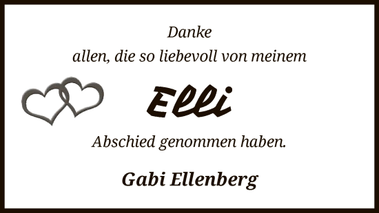 Todesanzeige von Elli  von UEL