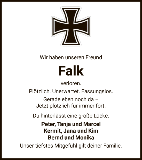 Todesanzeige von Falk  von IK