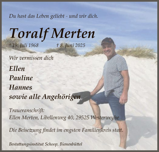 Todesanzeige von Toralf Merten von AZ